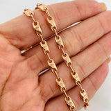 Cadena Rustica Corona 13.3g / 60cm / 4.46mm Oro Rosa 18K