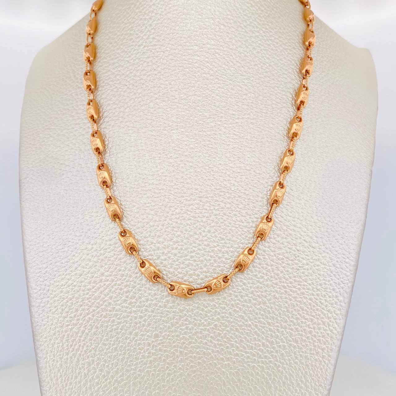 Cadena Rustica Corona 13.3g / 60cm / 4.46mm Oro Rosa 18K