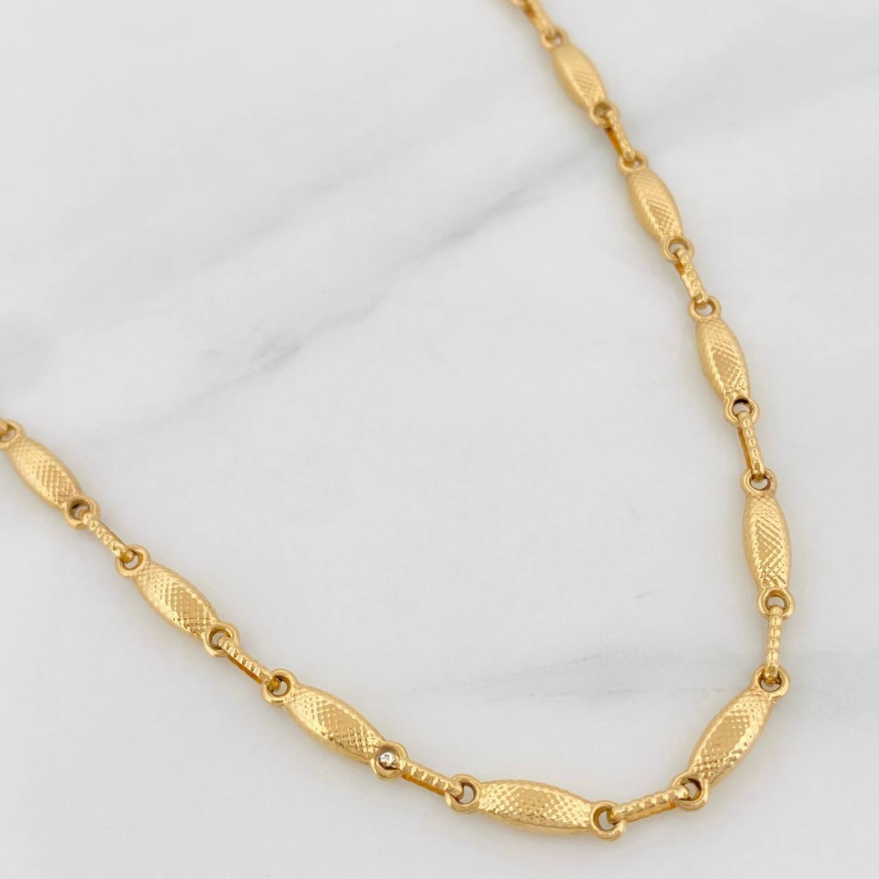 Cadena Rustica Eslabon 10.5g / 65cm / 3.22mm Oro Amarillo 18K