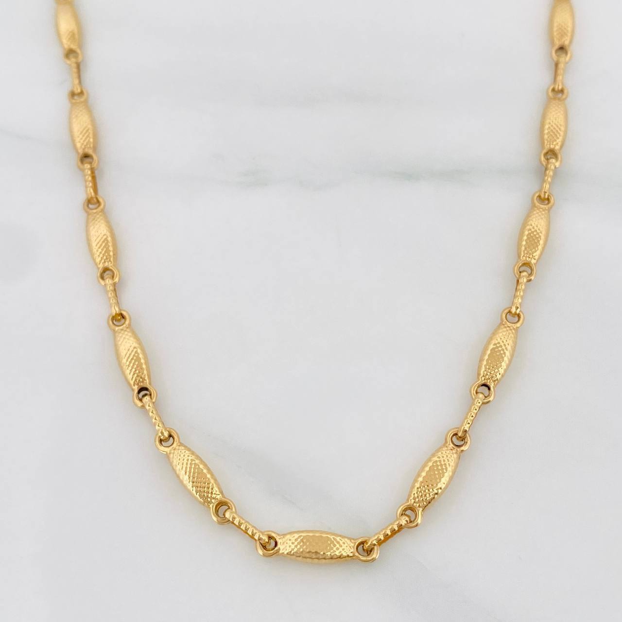 Cadena Rustica Eslabon 10.5g / 65cm / 3.22mm Oro Amarillo 18K