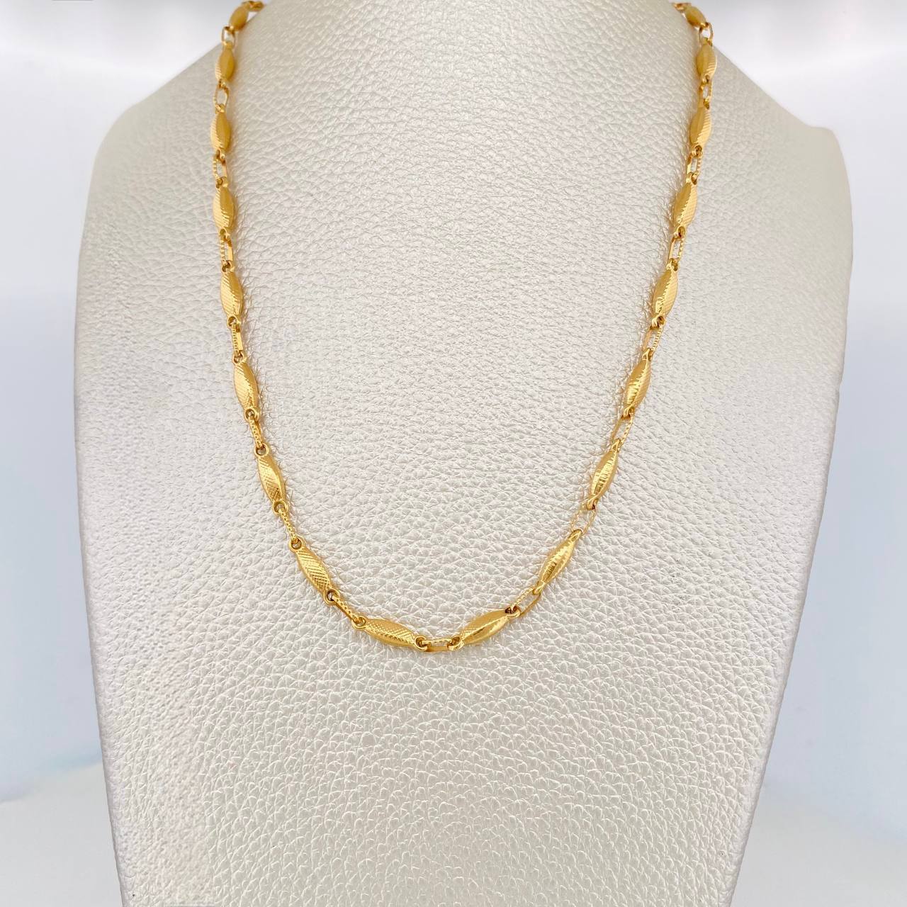 Cadena Rustica Eslabon 10.5g / 65cm / 3.22mm Oro Amarillo 18K