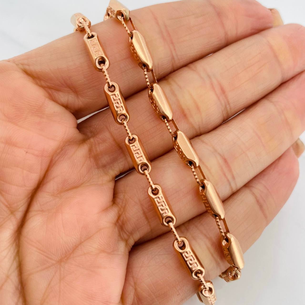 Cadena Rustica Tribal 14g / 60cm / 3.59mm Oro Rosa 18K