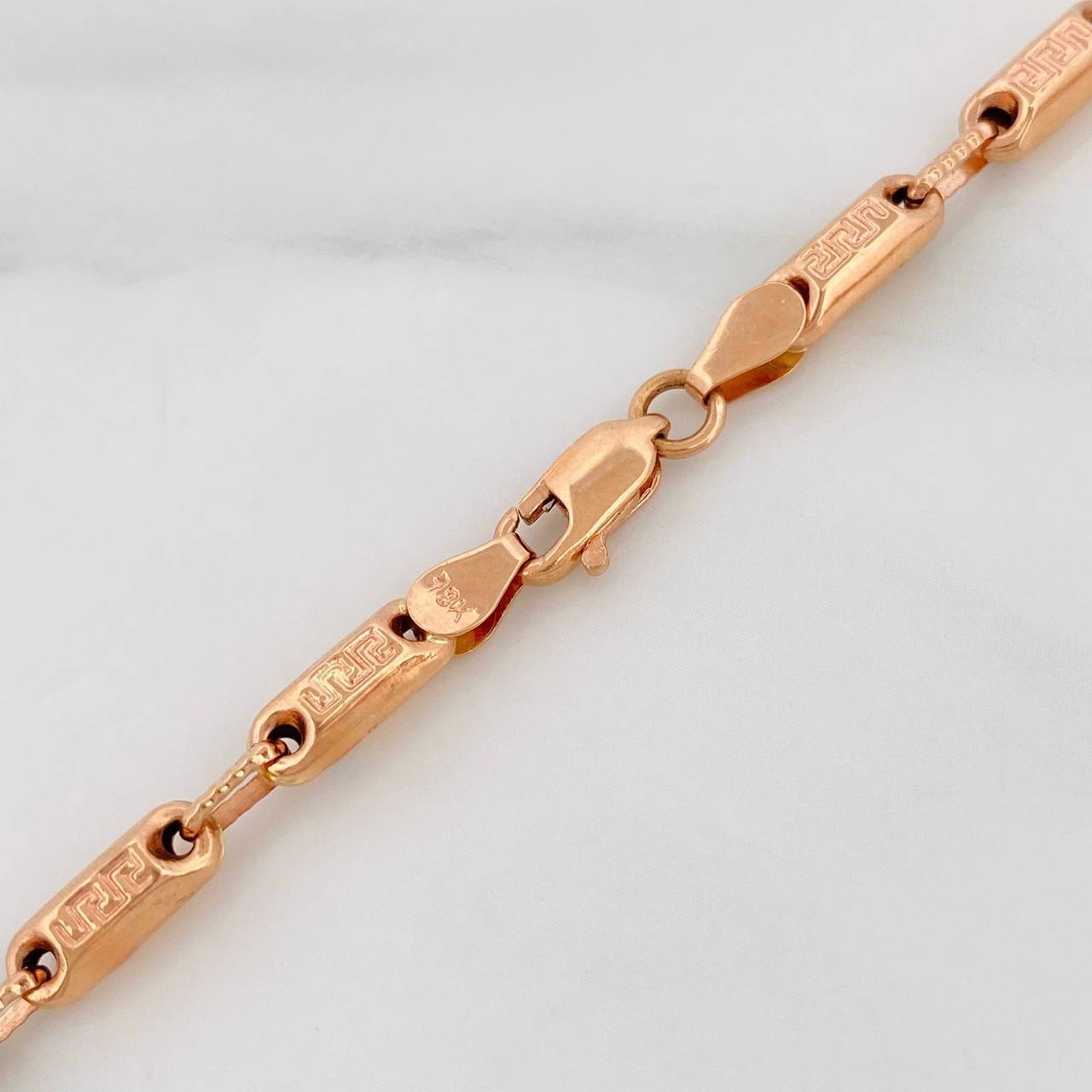 Cadena Rustica Tribal 14g / 60cm / 3.59mm Oro Rosa 18K
