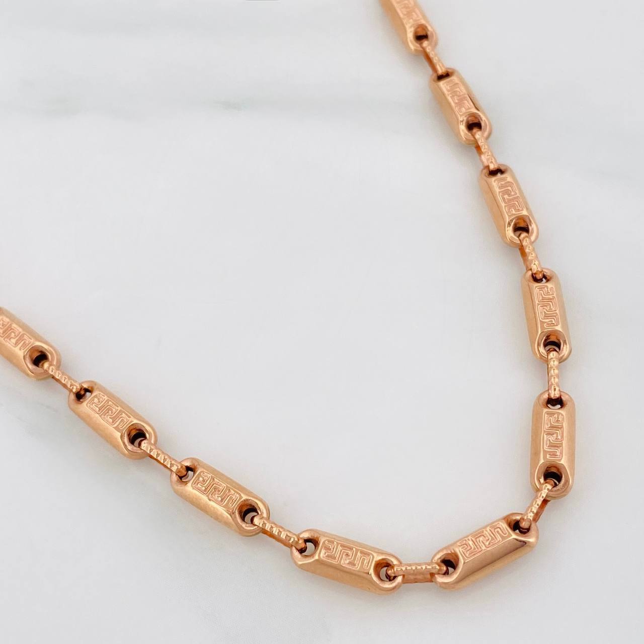 Cadena Rustica Tribal 14g / 60cm / 3.59mm Oro Rosa 18K