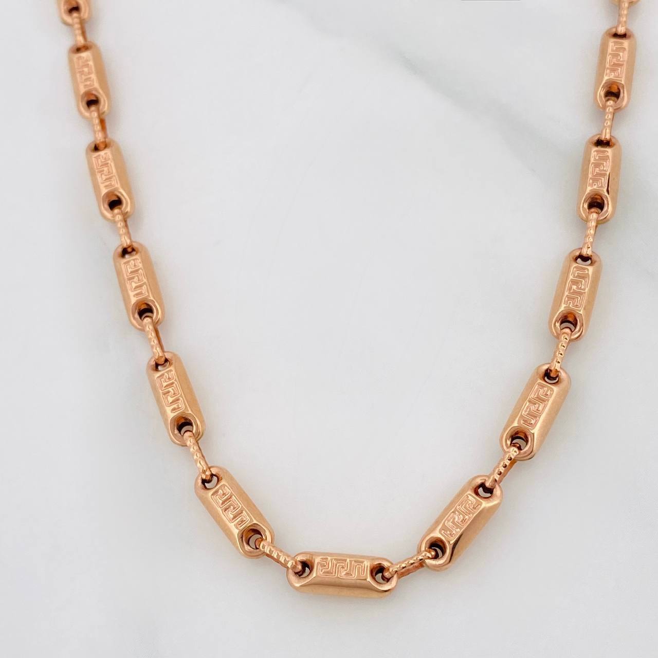 Cadena Rustica Tribal 14g / 60cm / 3.59mm Oro Rosa 18K