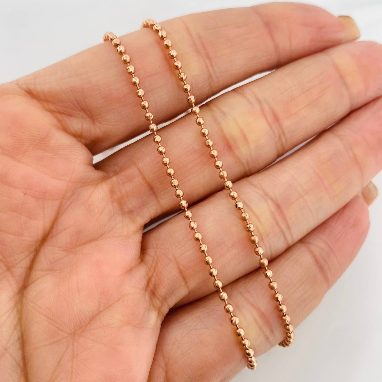 Cadena Militar 7.1g / 55cm / 2mm Oro Rosa 18K