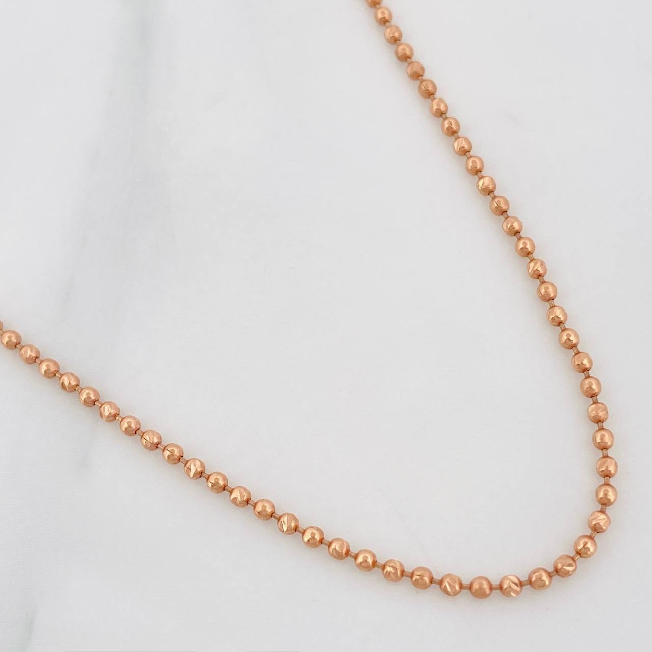 Cadena Militar 8.3g / 65cm / 2mm Oro Rosa 18K