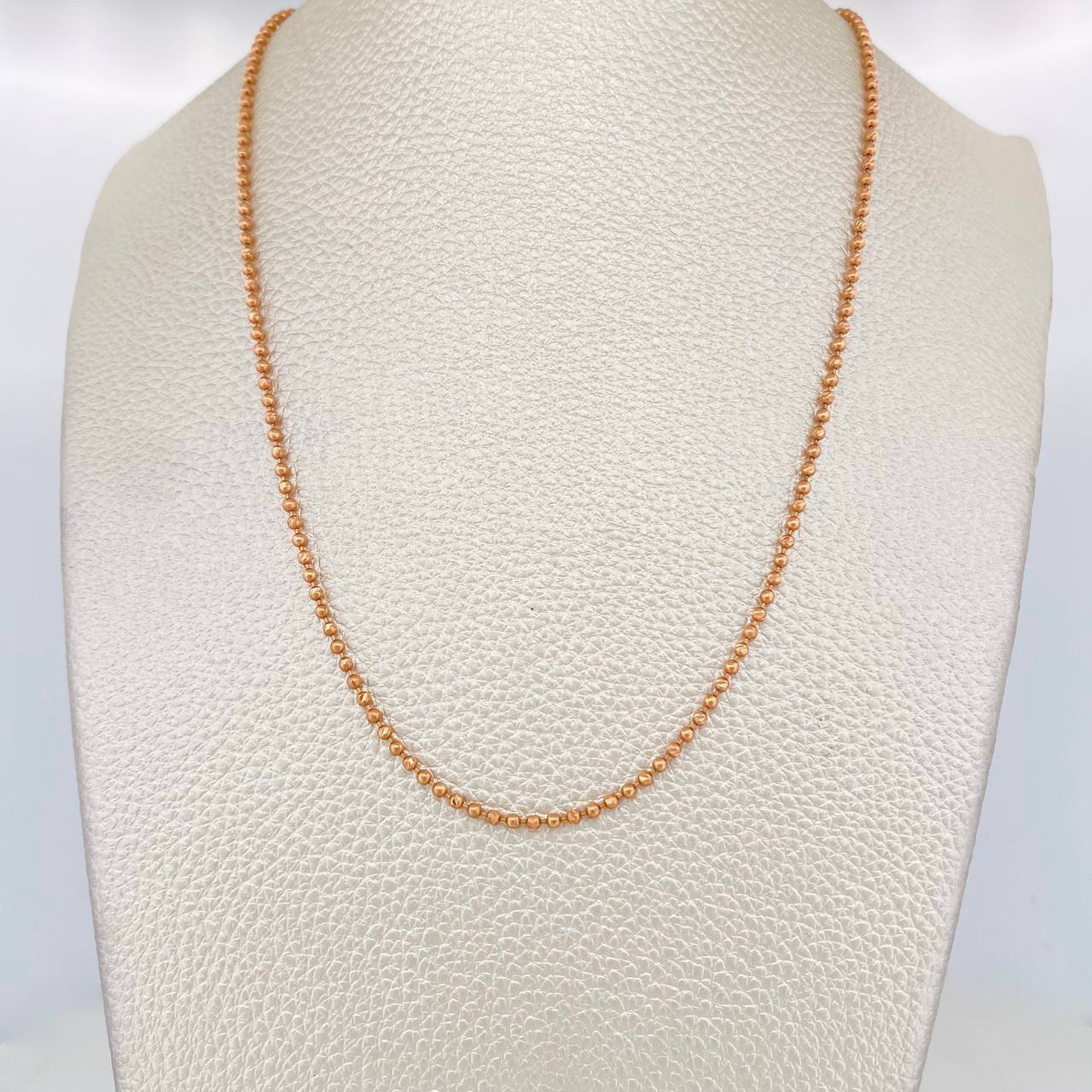 Cadena Militar 8.3g / 65cm / 2mm Oro Rosa 18K