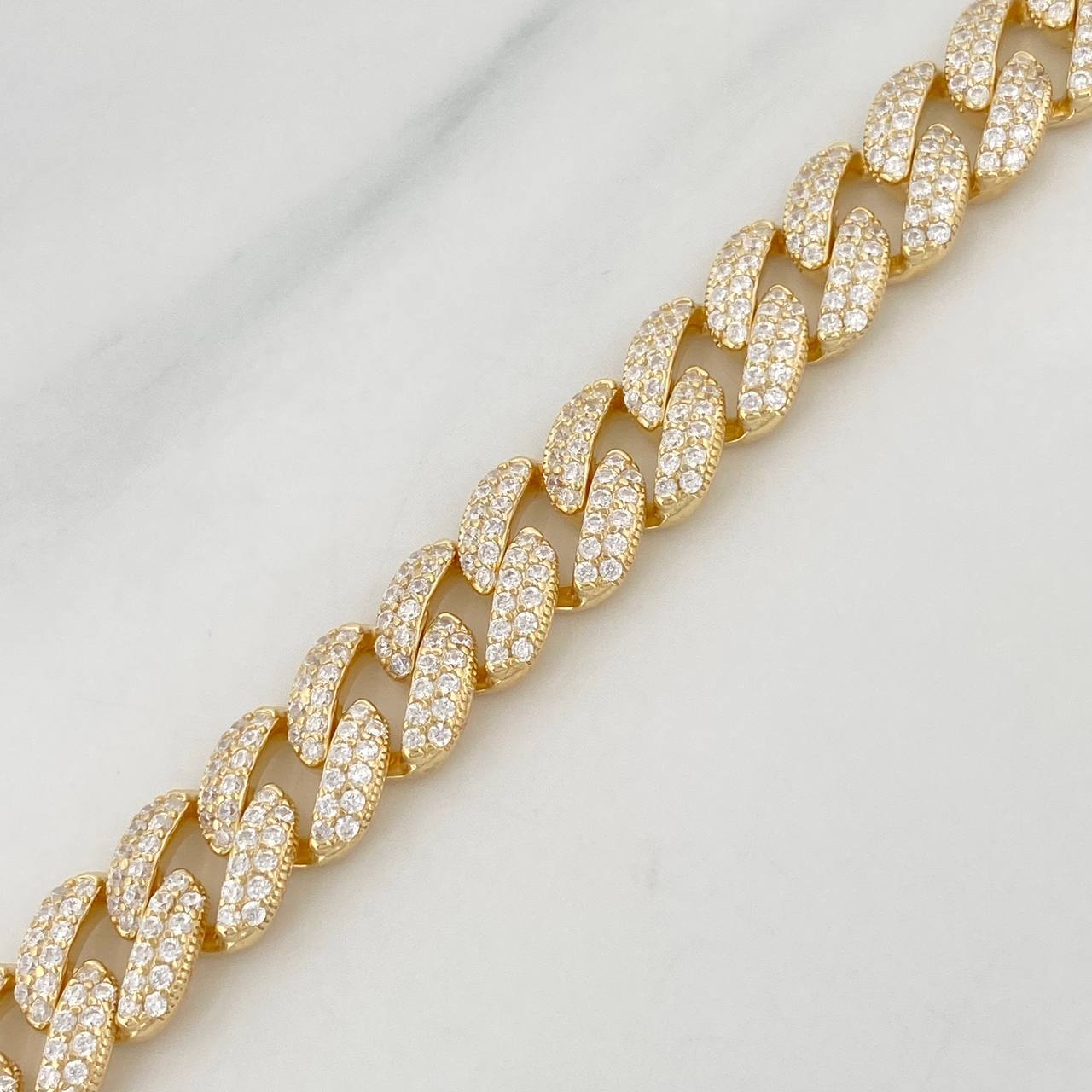 Pulso Cubano 19.25g / 21cm / 8.2mm Plata Vermeil 925