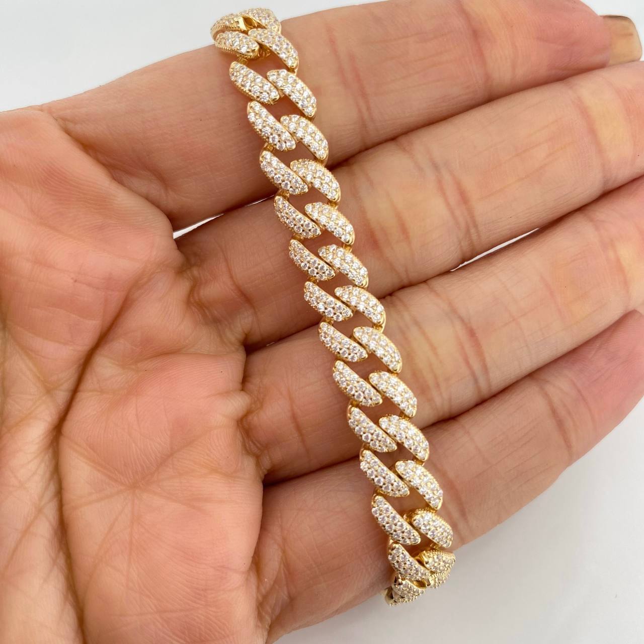 Pulso Cubano 19.25g / 21cm / 8.2mm Plata Vermeil 925
