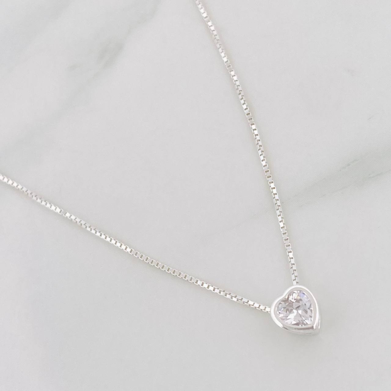 Cadena Veneciana Corazon 1.85g / 45cm / 0.75mm Plata 925