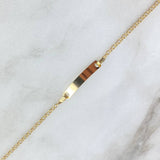 Pulso Bebé Aro Seguido 1.15gr / 12cm-14.5cm / Placa Rectangular Oro Amarillo