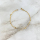 Pulso Bebé Aro Seguido 1.15gr / 12cm-14.5cm / Placa Rectangular Oro Amarillo