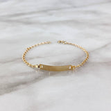 Pulso Bebé Aro Seguido 1.15gr / 12cm-14.5cm / 1.9mm Placa Rectangular Oro Amarillo