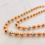 Cadena Militar 32.25gr / 65cm / 4.35mm Dos Oros Blanco Rosa 18K $