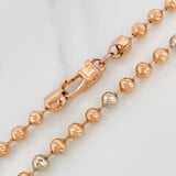 Cadena Militar 32.25gr / 65cm / 4.35mm Dos Oros Blanco Rosa 18K $