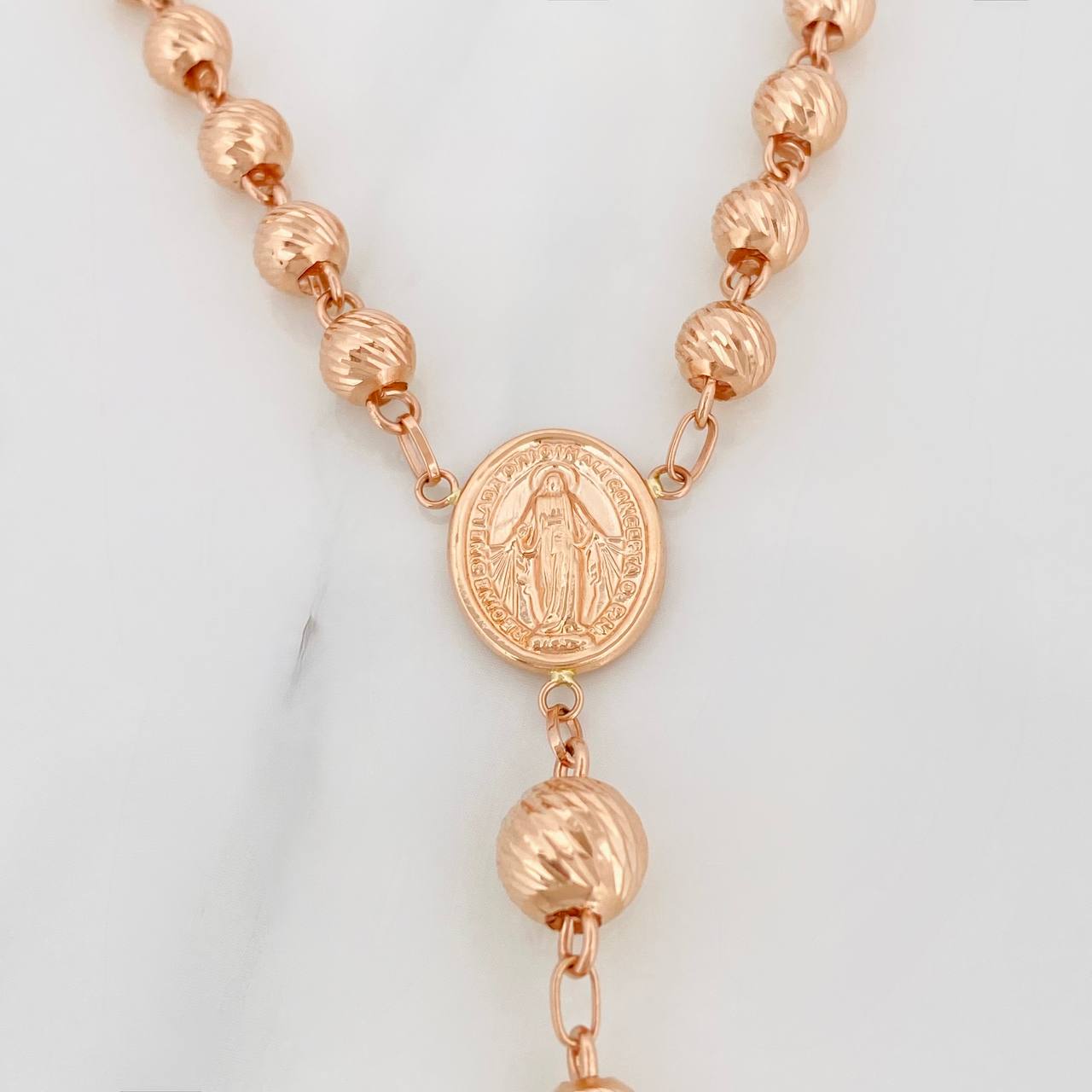 Rosario Virgen Milagrosa 19.15gr / 41cm / 6mm-8mm Oro Rosa 18K