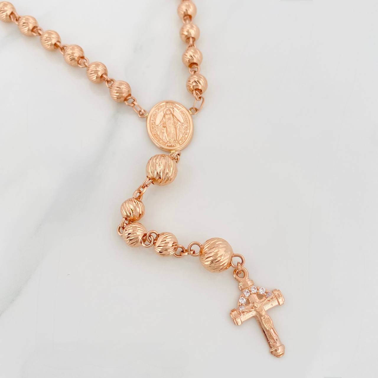 Rosario Virgen Milagrosa 19.15gr / 41cm / 6mm-8mm Oro Rosa 18K