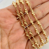 Cadena Rustica Flores 11.25gr / 61.5cm / 4.8mm Oro Amarillo 18K &