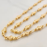 Cadena Rustica Flores 11.25gr / 61.5cm / 4.8mm Oro Amarillo 18K &