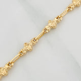Cadena Rustica Flores 11.25gr / 61.5cm / 4.8mm Oro Amarillo 18K &