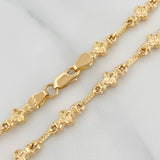 Cadena Rustica Flores 11.25gr / 61.5cm / 4.8mm Oro Amarillo 18K &