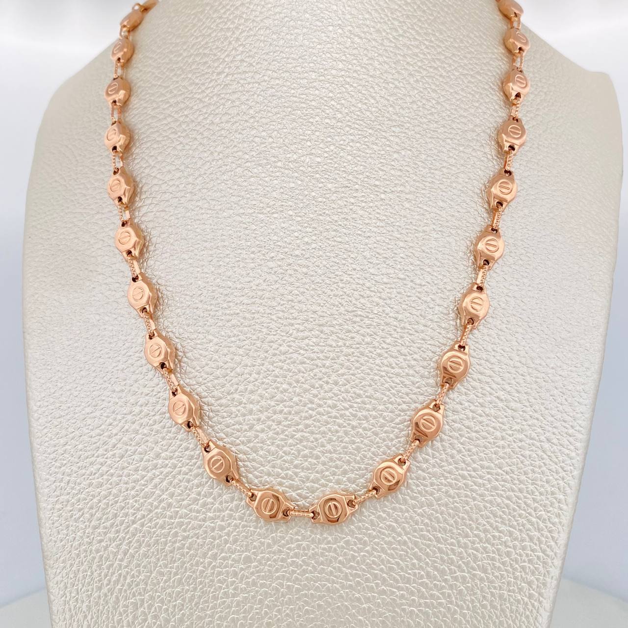 Cadena Rustica Tornillo 18.65gr / 72.5cm / 5.6mm Oro Rosa 18K &