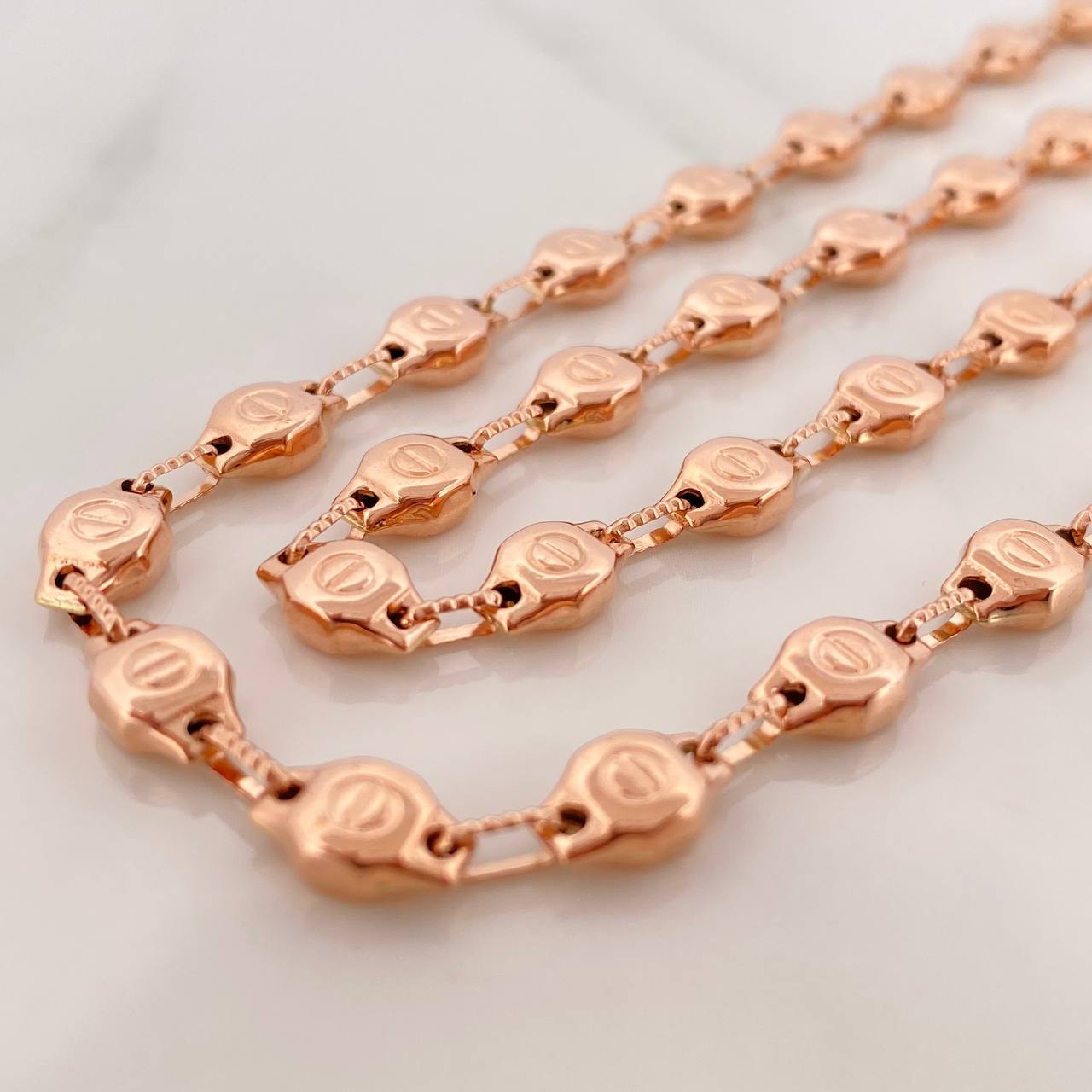 Cadena Rustica Tornillo 18.65gr / 72.5cm / 5.6mm Oro Rosa 18K &