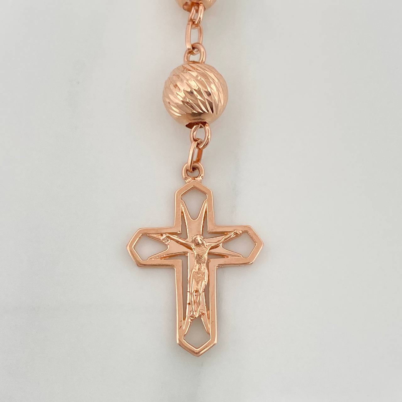 Rosario Virgen Milagrosa 19.6gr / 42cm / 6mm-8mm Oro Rosa 18K