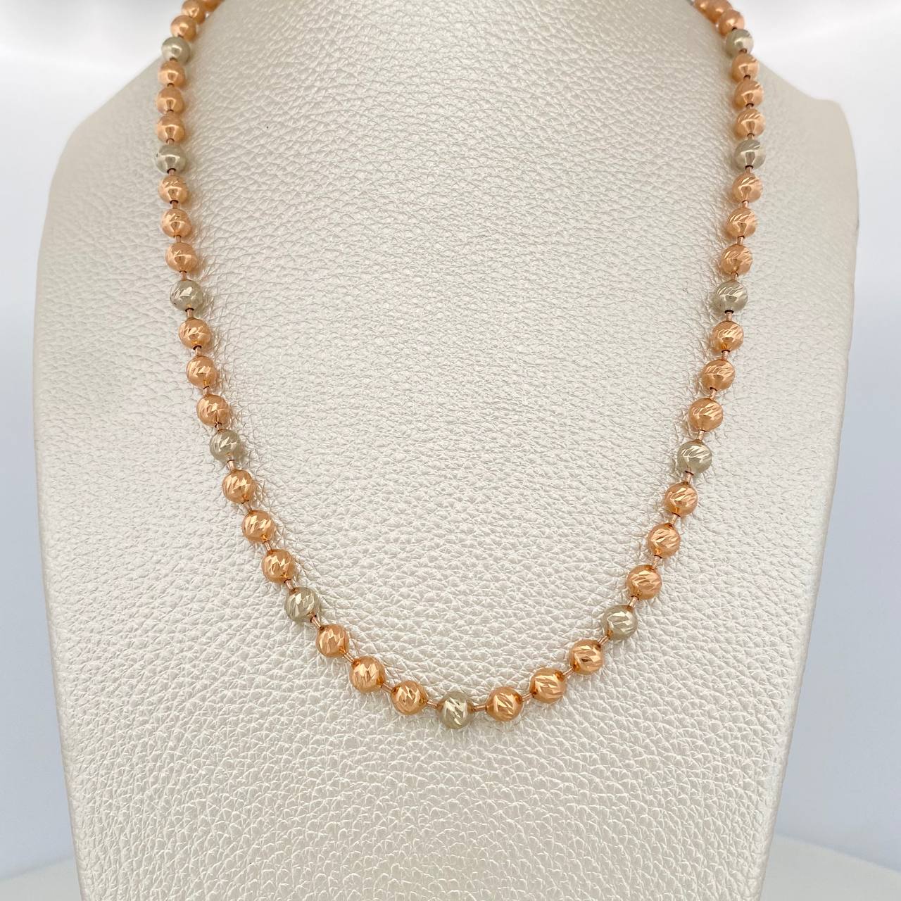 Cadena Militar 32.25gr / 65cm / 4.35mm Dos Oros Blanco Rosa 18K $