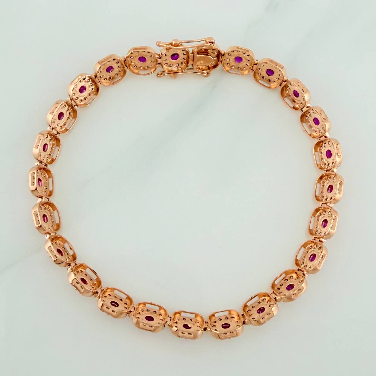 Pulso Halo Tupido 11.85gr / 18.3cm / 6mm Oro Rosa 18K %