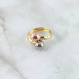Anillo TU Y YO 2.15gr / T8 1/4 / 8mm Tres Oros 18K *