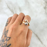 Anillo TU Y YO 2.15gr / T8 1/4 / 8mm Tres Oros 18K *