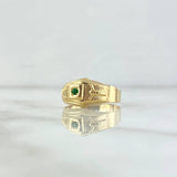 Anillo Cristo Punta Rayada 2.1gr / T4 3/4 / Circon Verde Oro Amarillo 18K