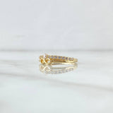 Anillo Solitario Infinito Super Puesto 2.25gr / T6 1/4 / Circones Blancos Oro Amarillo 18K *