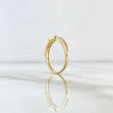Anillo Solitario Infinito Super Puesto 2.25gr / T6 1/4 / Circones Blancos Oro Amarillo 18K *