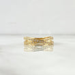 Anillo Lineas Cruzadas 2.25gr / T7 / Circones Blancos Oro Amarillo 18K *