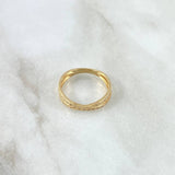 Anillo Lineas Cruzadas 2.25gr / T7 / Circones Blancos Oro Amarillo 18K *