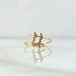 Anillo En Hojas Cruzadas 1.1gr / T6 1/2 / Liso Oro Amarillo 18K *