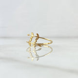 Anillo En Hojas Cruzadas 1.1gr / T6 1/2 / Liso Oro Amarillo 18K *
