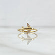 Anillo Avión 1.65gr / T7 / Circones Blancos Oro Amarillo 18K *