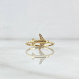 Anillo Avión 1.65gr / T7 / Circones Blancos Oro Amarillo 18K *