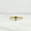 Anillo Solitario Bisel Esferas 1.55gr / T5 3/4 / Circon Verde Oro Amarillo 18K