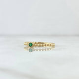 Anillo Solitario Bisel Esferas 1.55gr / T5 3/4 / Circon Verde Oro Amarillo 18K