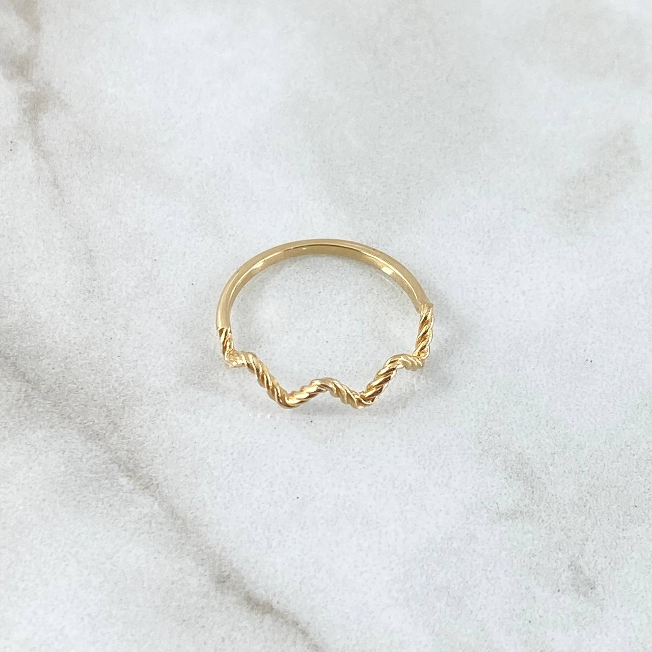 Anillo Media Trenza Zig - Zag 1.15gr / T5 1/2 / Oro Amarillo 18K *