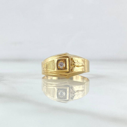 Anillo Cristo Punta Rayada 2.5gr / T7 1/4 / Oro Amarillo 18K