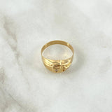 Anillo Cristo Punta Rayada 2.4gr / T9 / Circon Blanco Oro Amarillo 18K