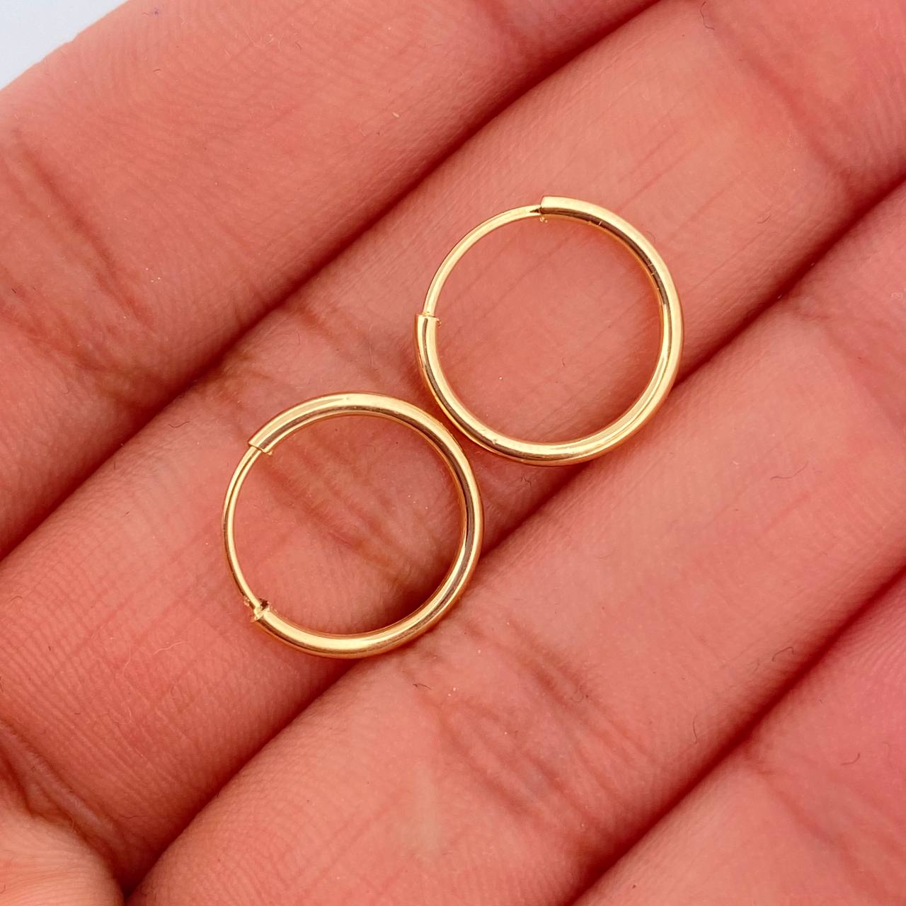 Candongas Mini Aro 0.7gr / 1.3cm / Oro Amarillo 18K &