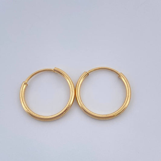 Candongas Mini Aro 0.7gr / 1.3cm / Oro Amarillo 18K &