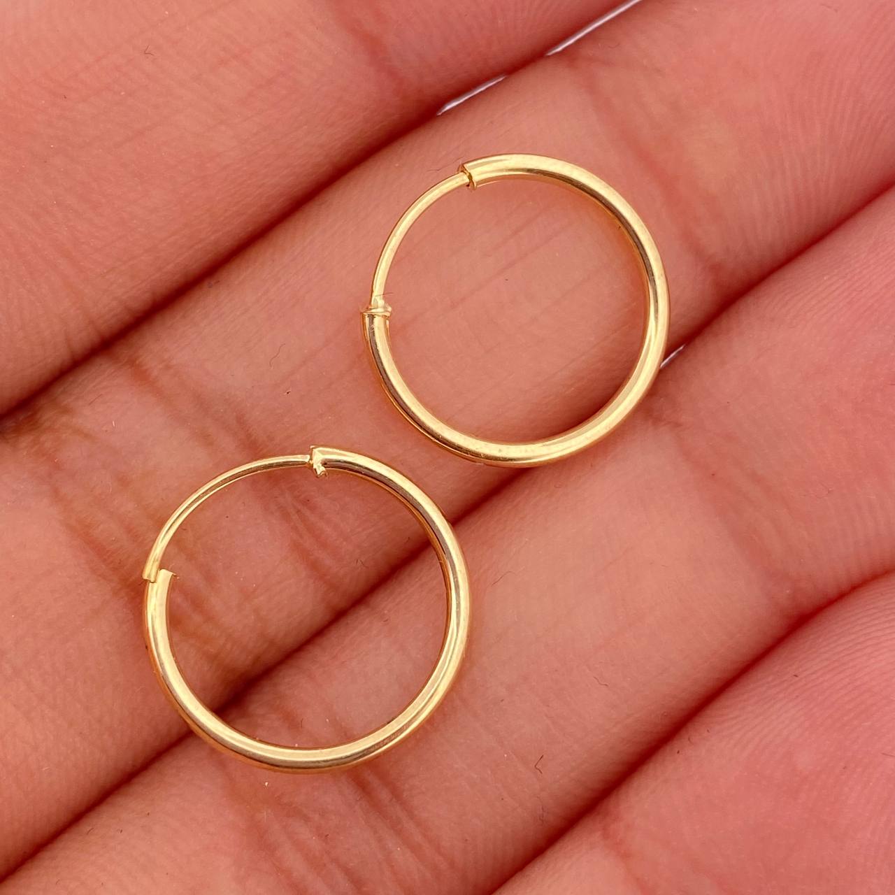 Candongas Mini Aro 0.8gr / 1.5cm / Oro Amarillo 18K &